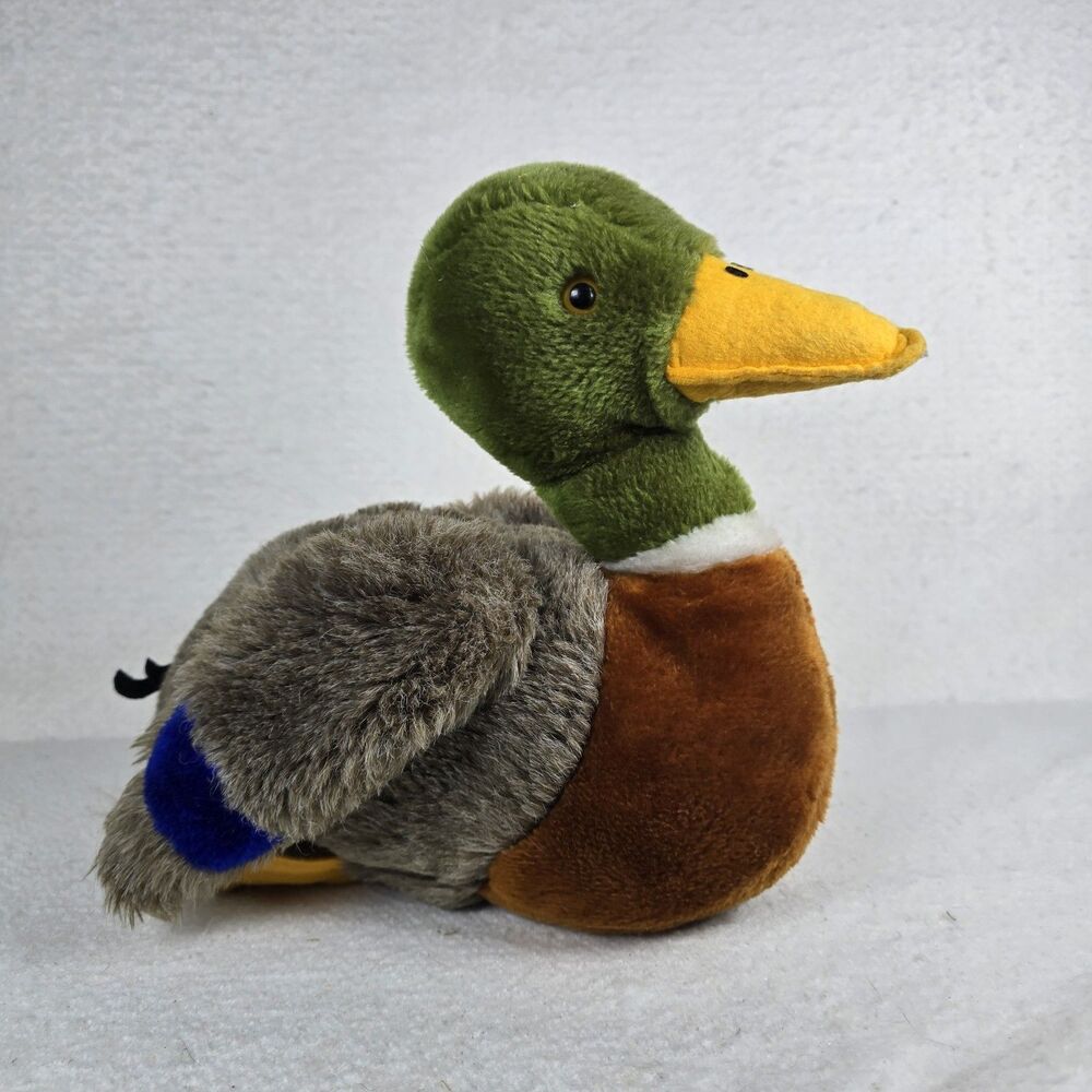 Vintage 1981 R. Dakin Plush Mallard Duck Green Blue Brown Bird Toy Doll 12"